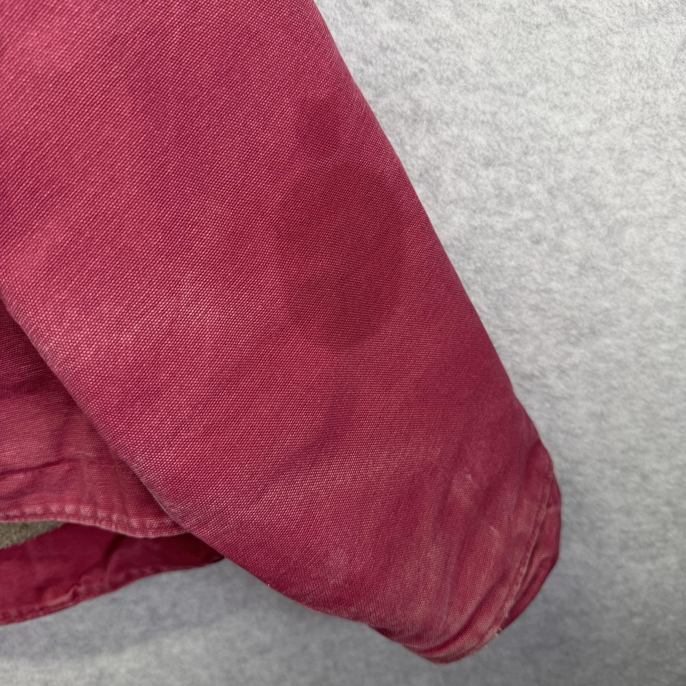Carhartt Jacket Womens 2XL Raspberry Pink Sherpa Lined Hooded Canvas Workwear - Picture 2 of 12